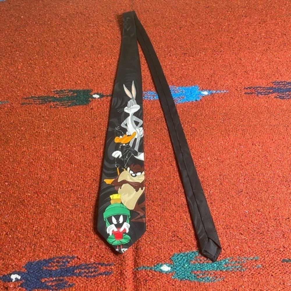 Looney Tunes‎ 1996 Vintage Polyester Black Tie